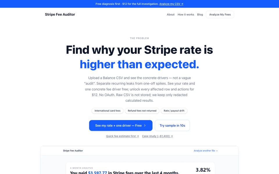Stripe Fee Auditor