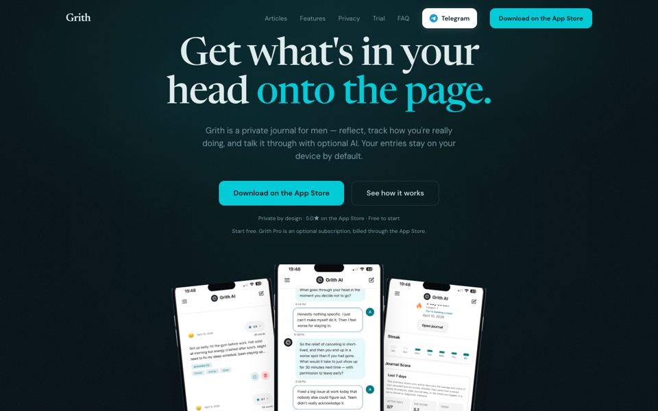 Grith: AI Journal for Men